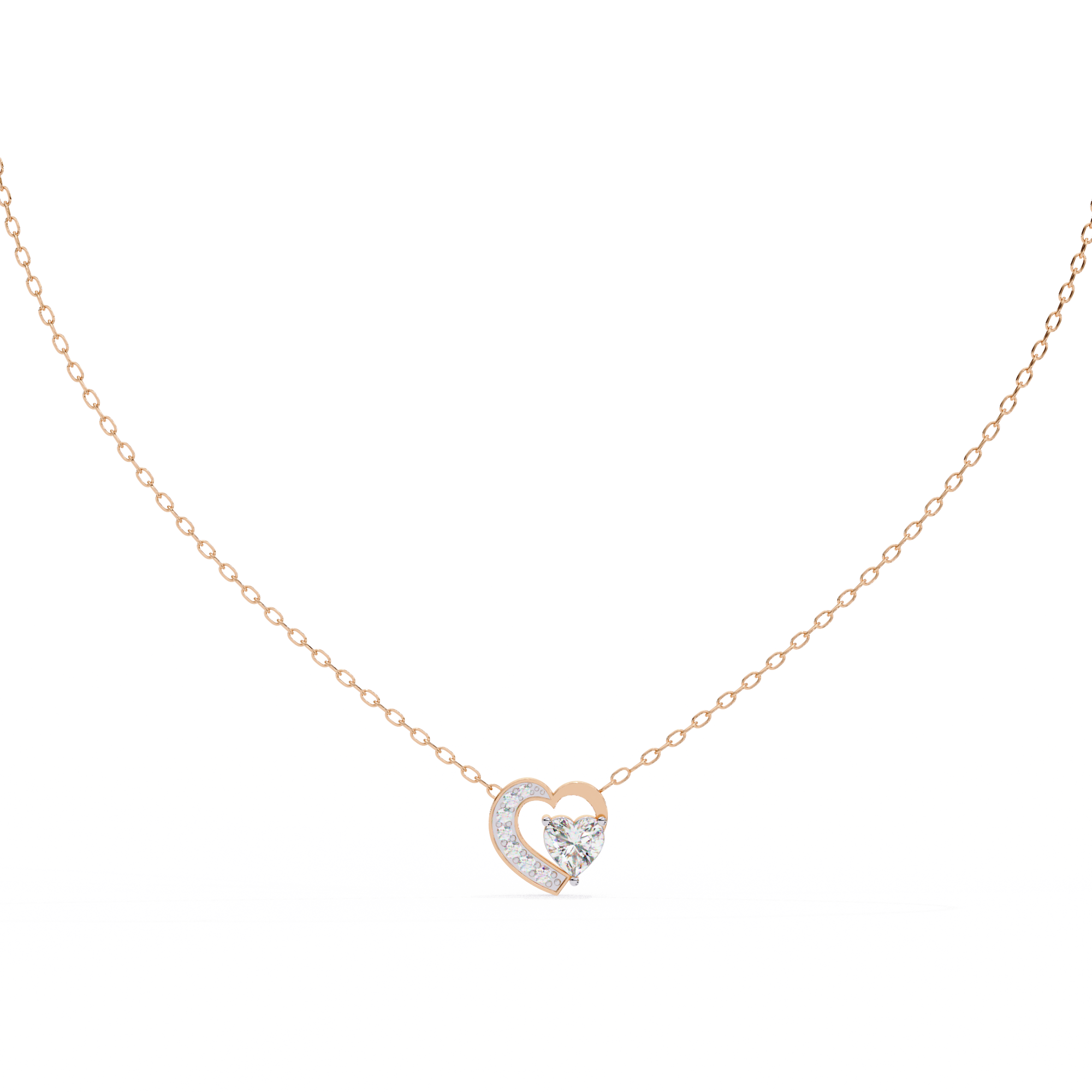 Heart shaped diamond pendant