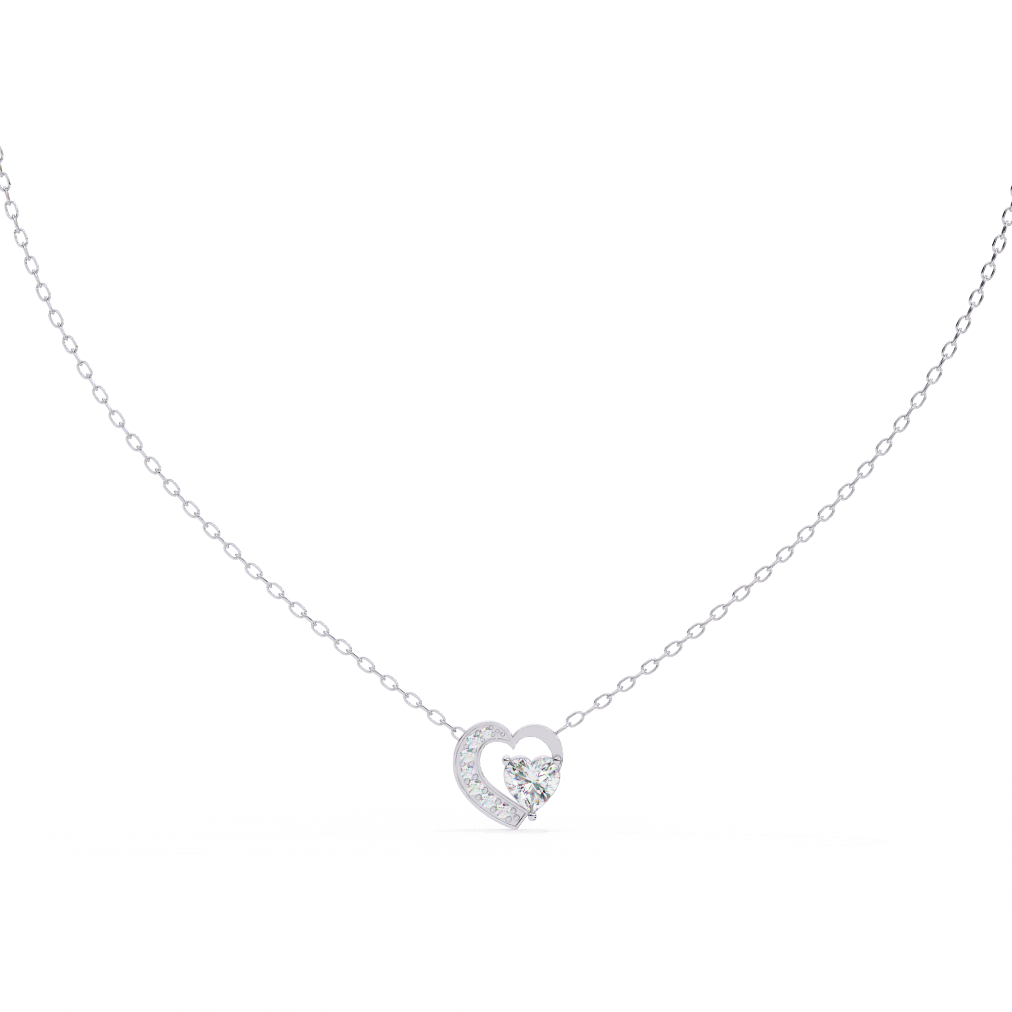 Heart shaped diamond pendant