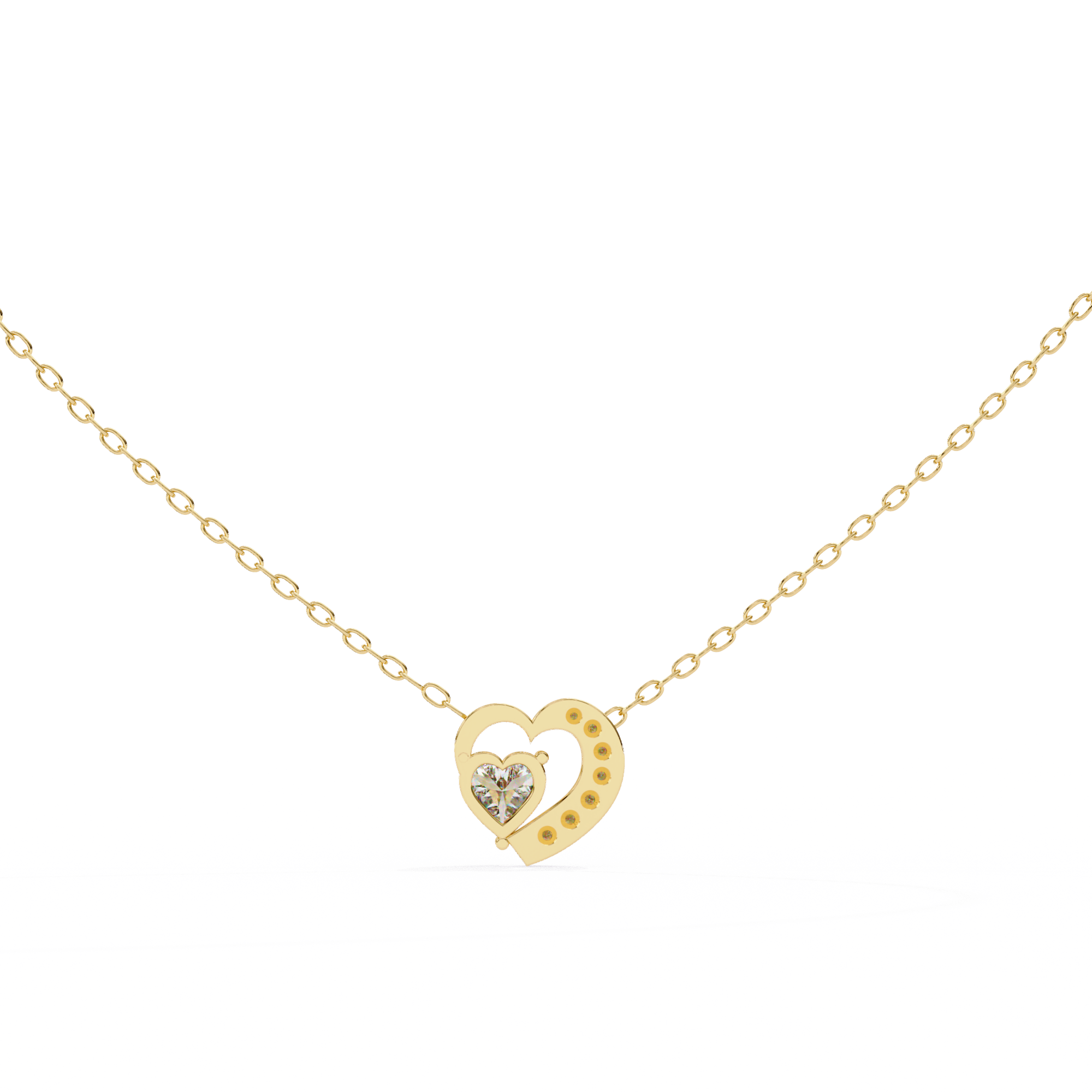 Heart shaped diamond pendant