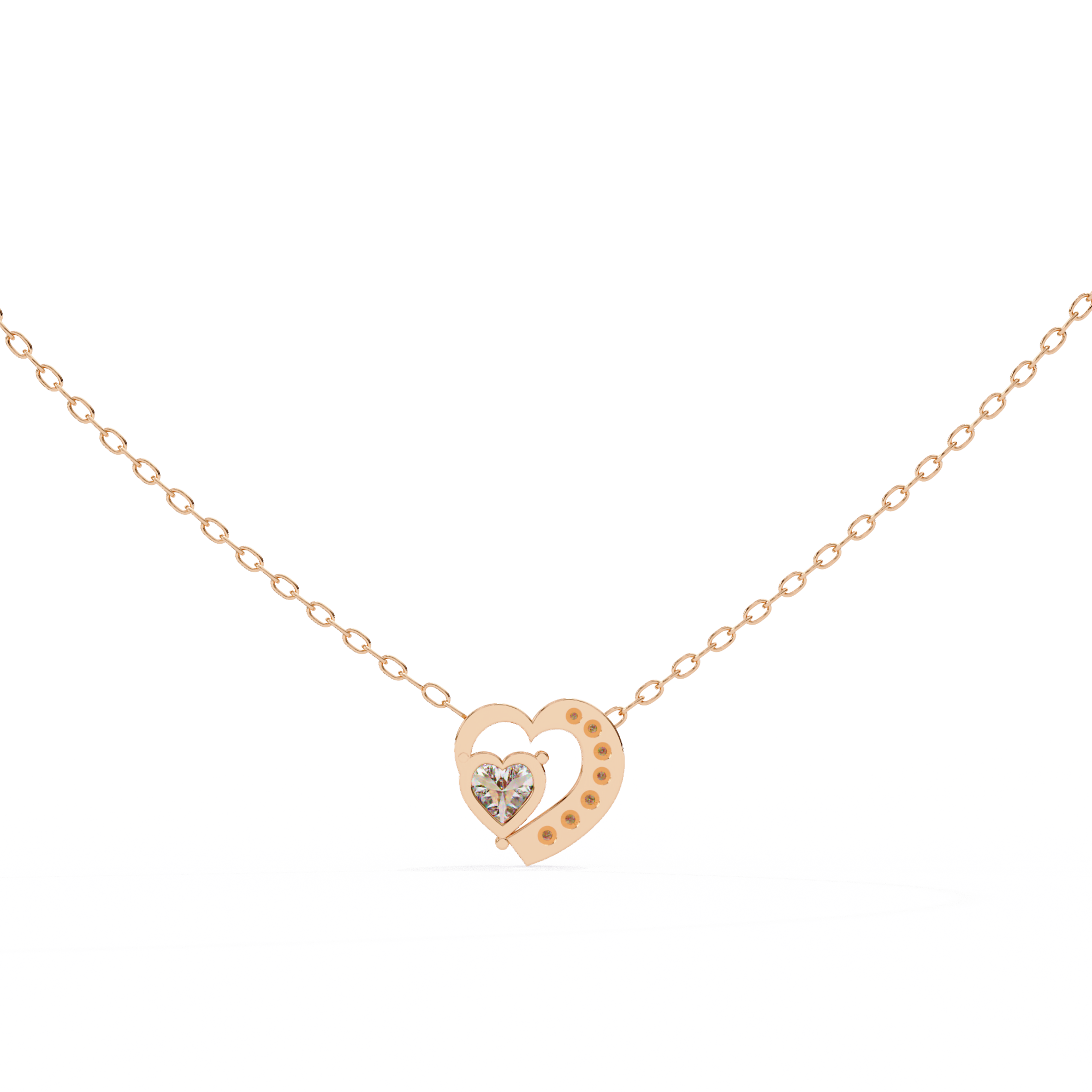 Heart shaped diamond pendant