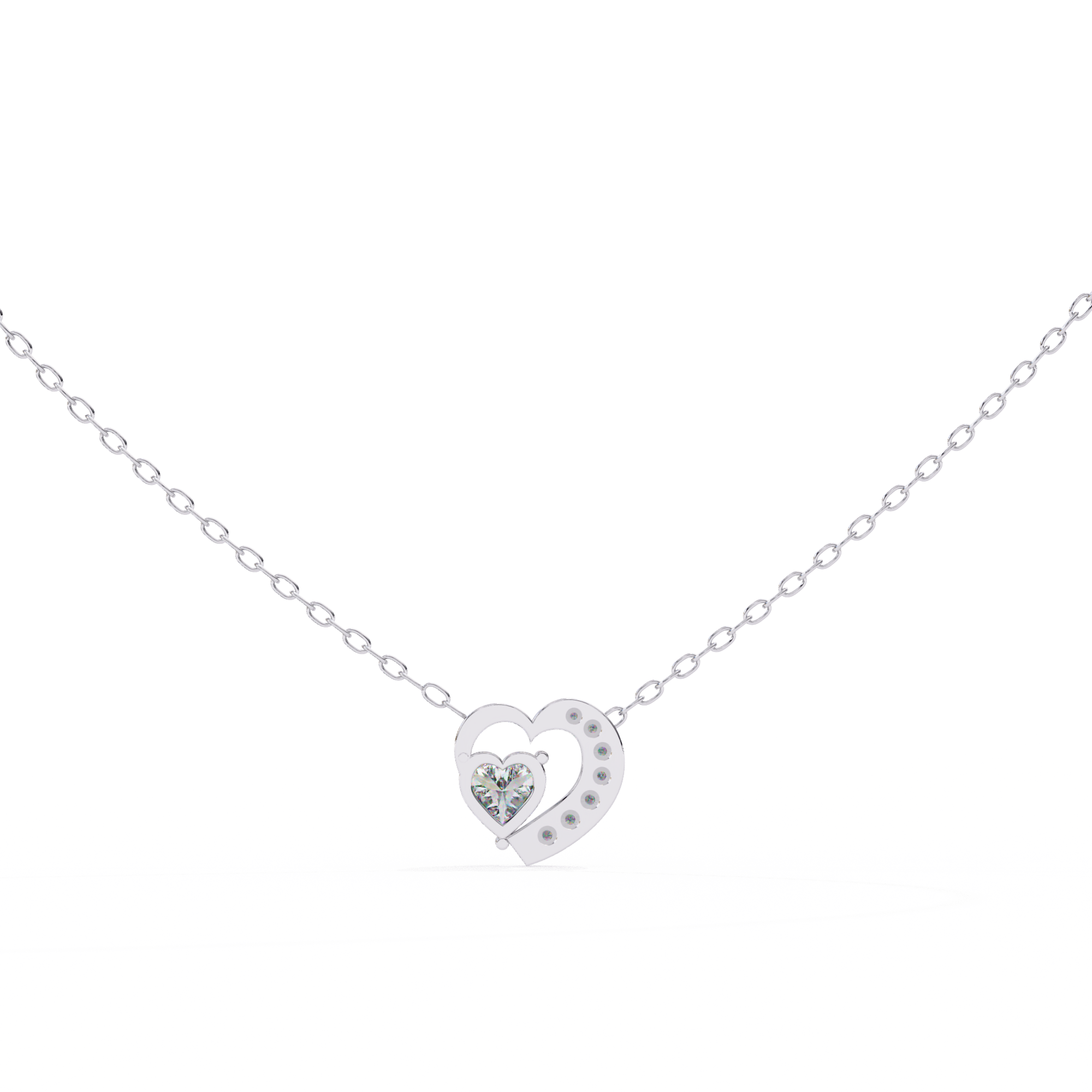Heart shaped diamond pendant