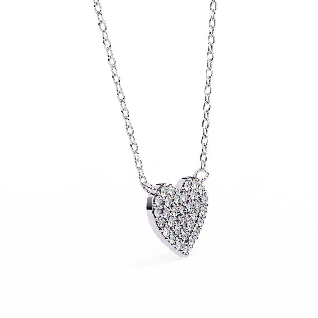 Pave Diamond Heart Pendant