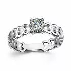 Silver/ Gold/ Rose Gold Romantic Heart-Designed CZ Diamond Ring – Elegant Silver Love Band for Women