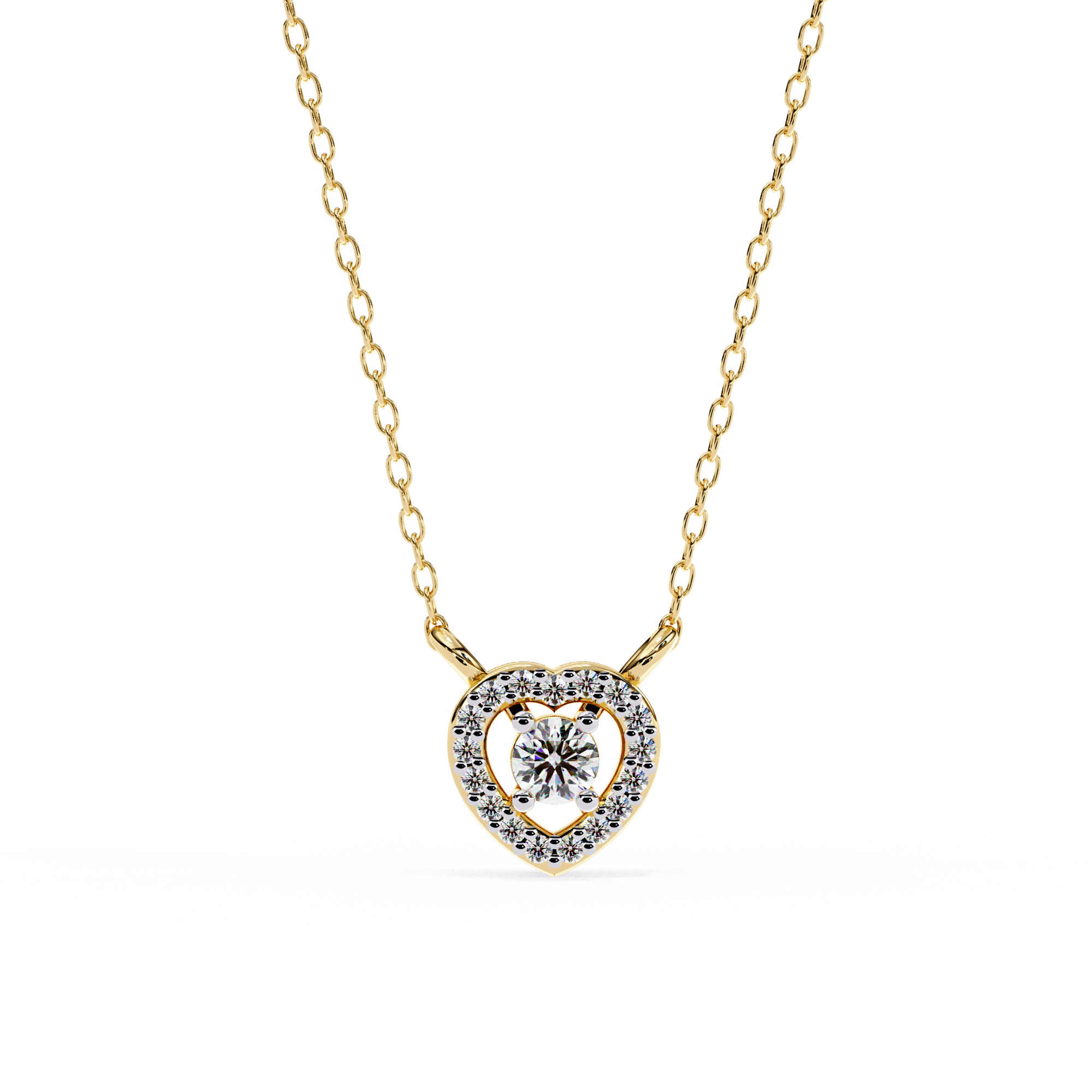 Dancing Diamond Heart Pendant