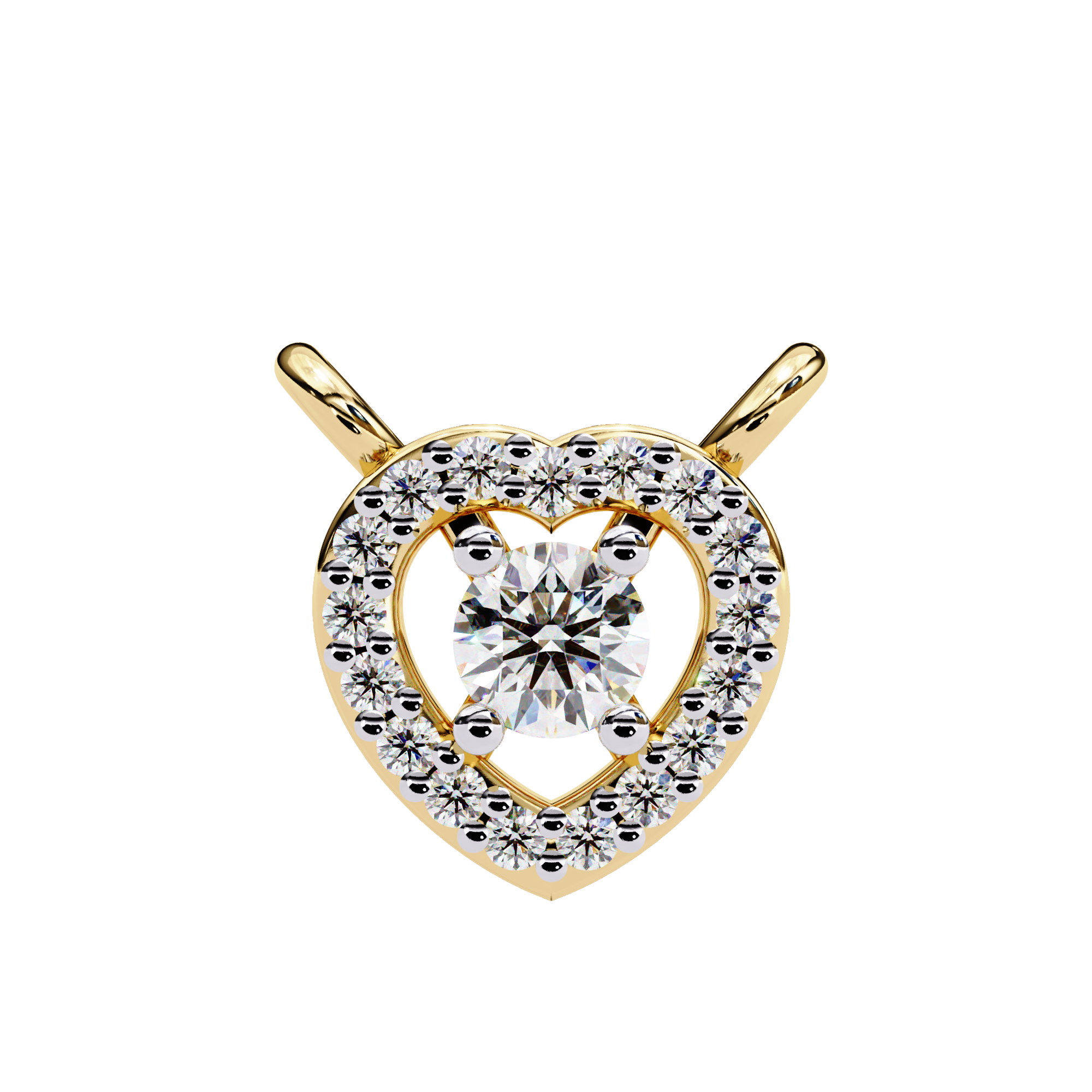 Dancing Diamond Heart Pendant