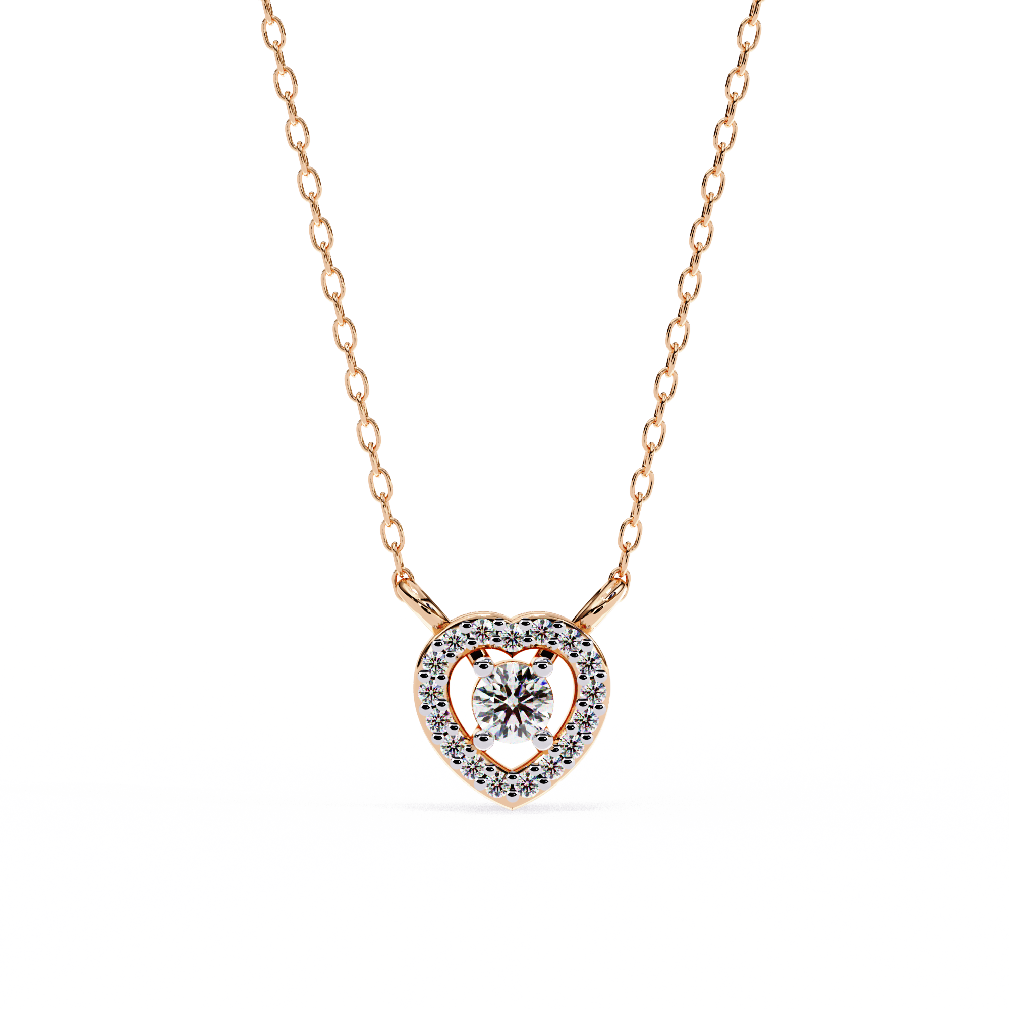 Dancing Diamond Heart Pendant