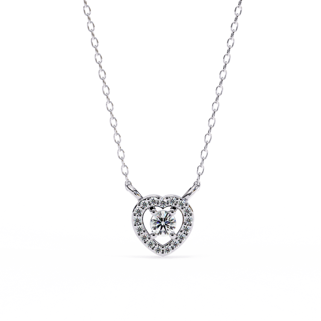 Dancing Diamond Heart Pendant