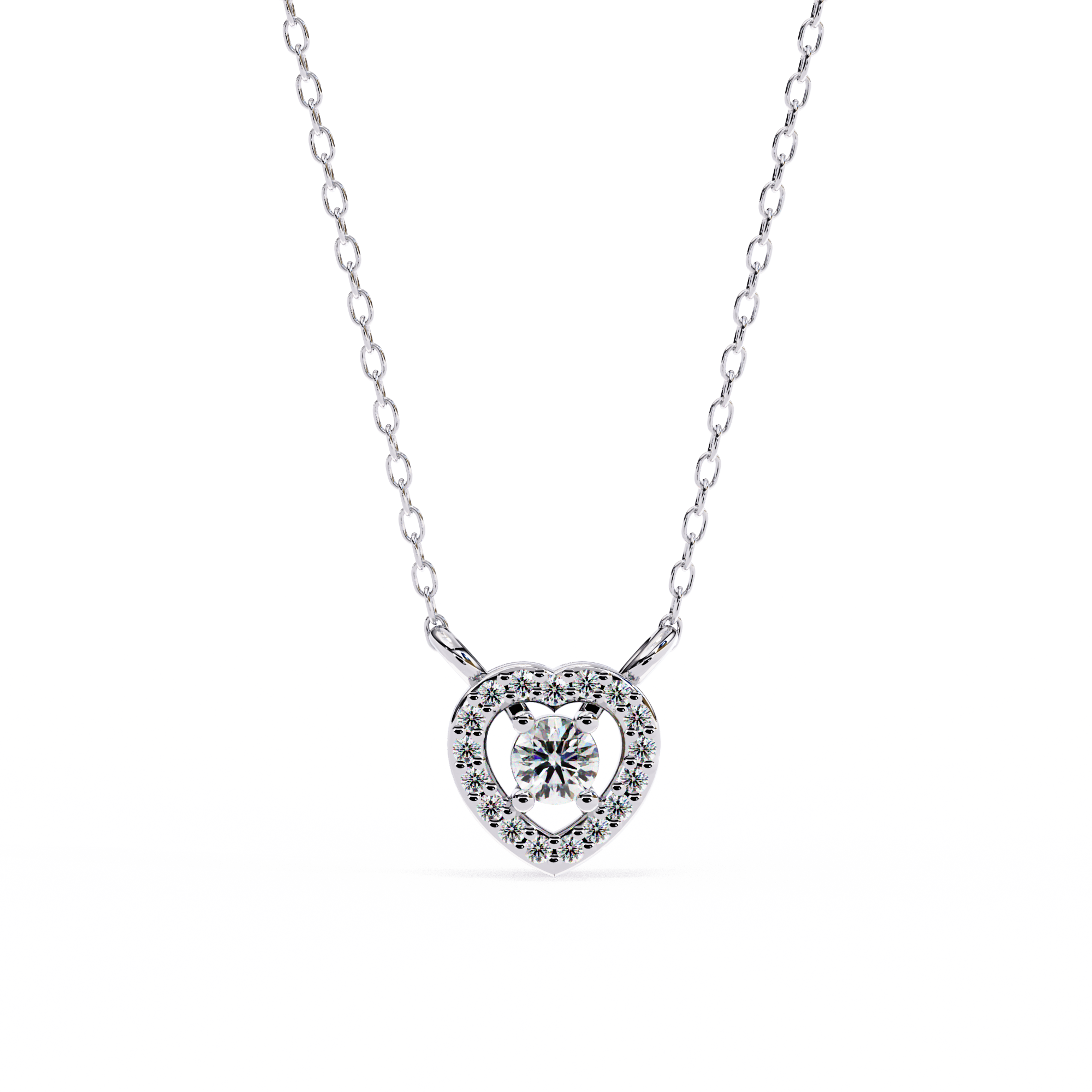 Dancing Diamond Heart Pendant
