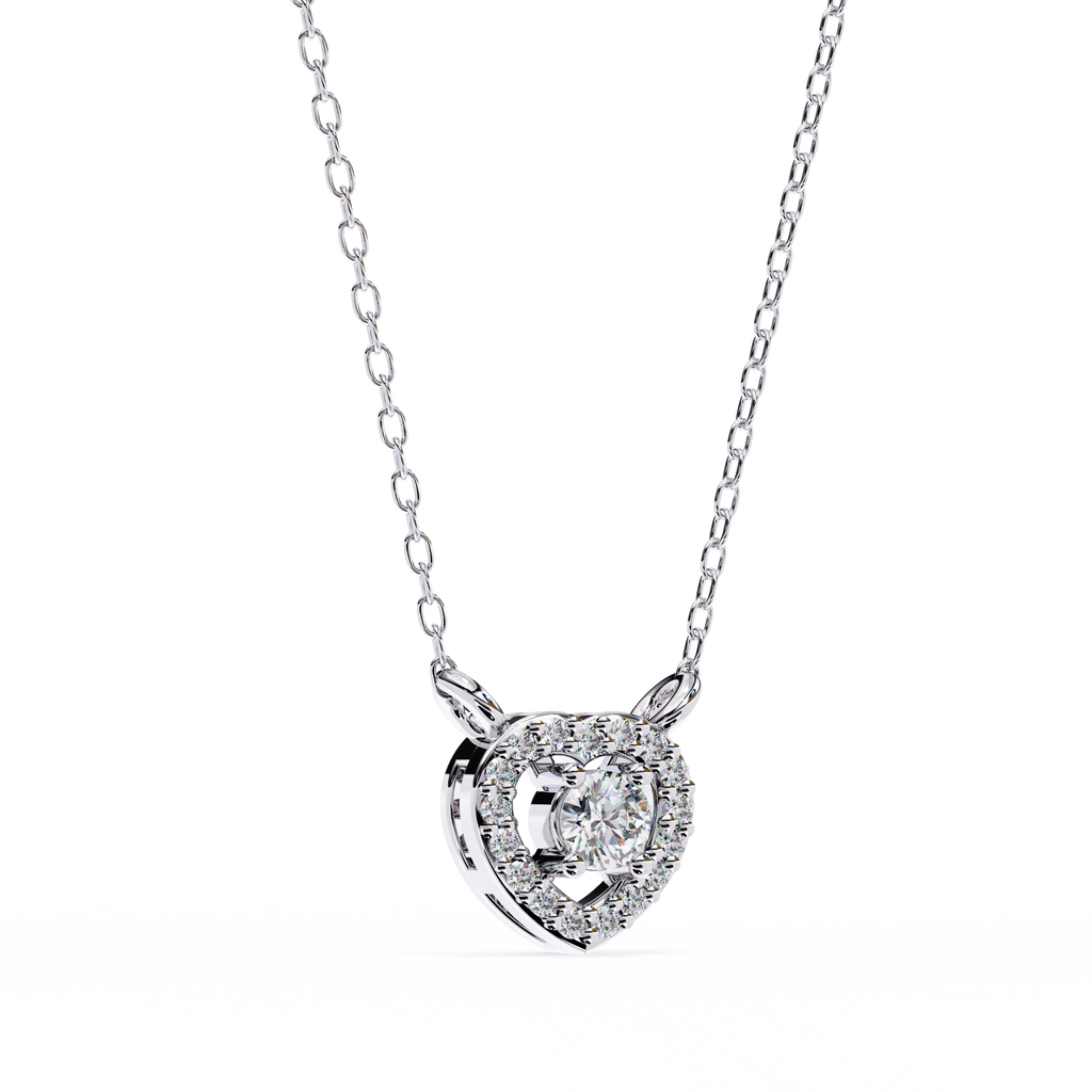 Dancing Diamond Heart Pendant