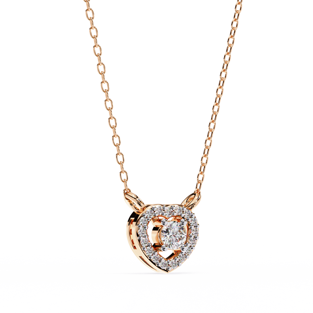 Dancing Diamond Heart Pendant