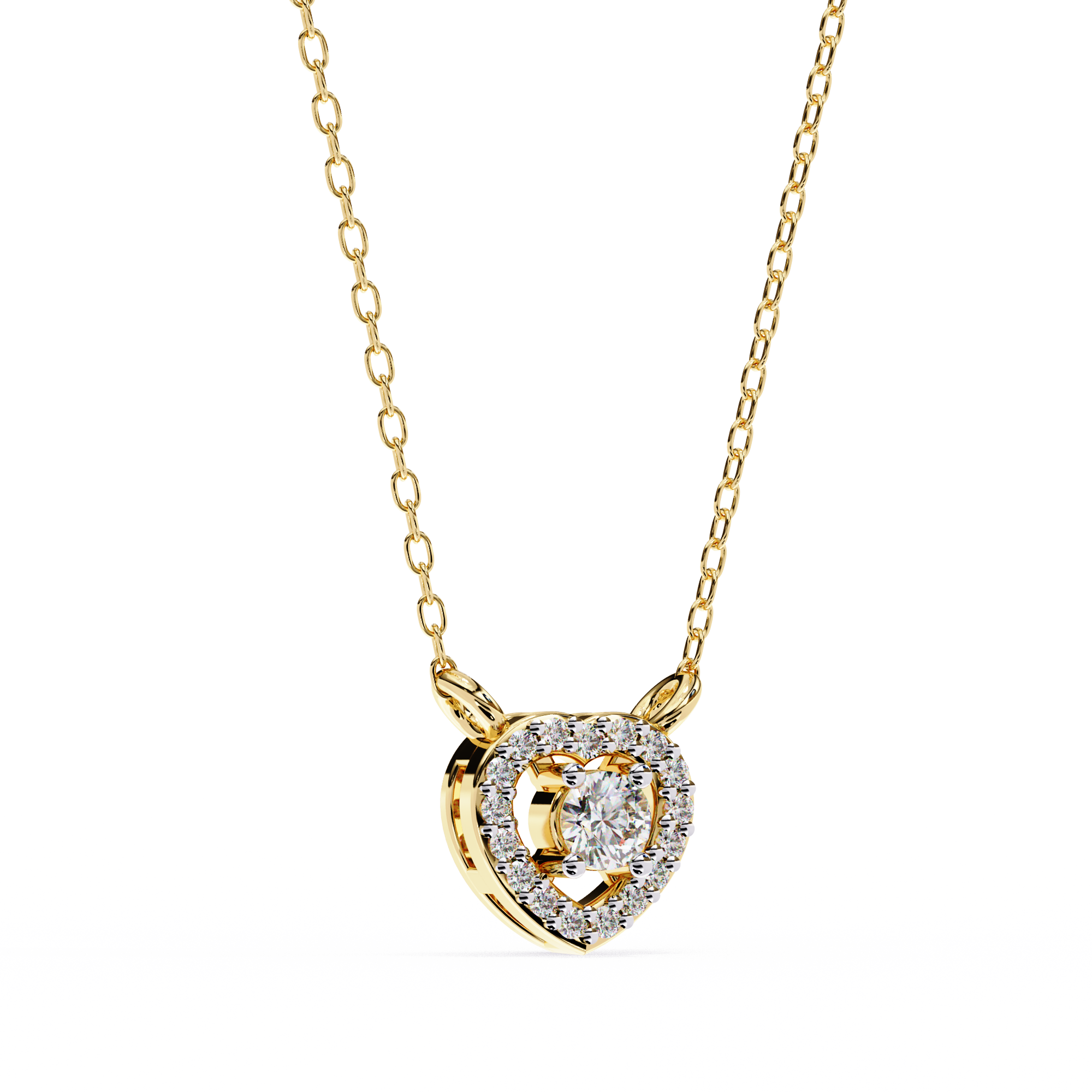 Dancing Diamond Heart Pendant