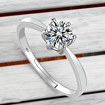 Silver/ Gold/ Rose Gold Elegant Round Cut CZ Diamond Engagement Ring – Classic Sparkling Promise Ring for Women