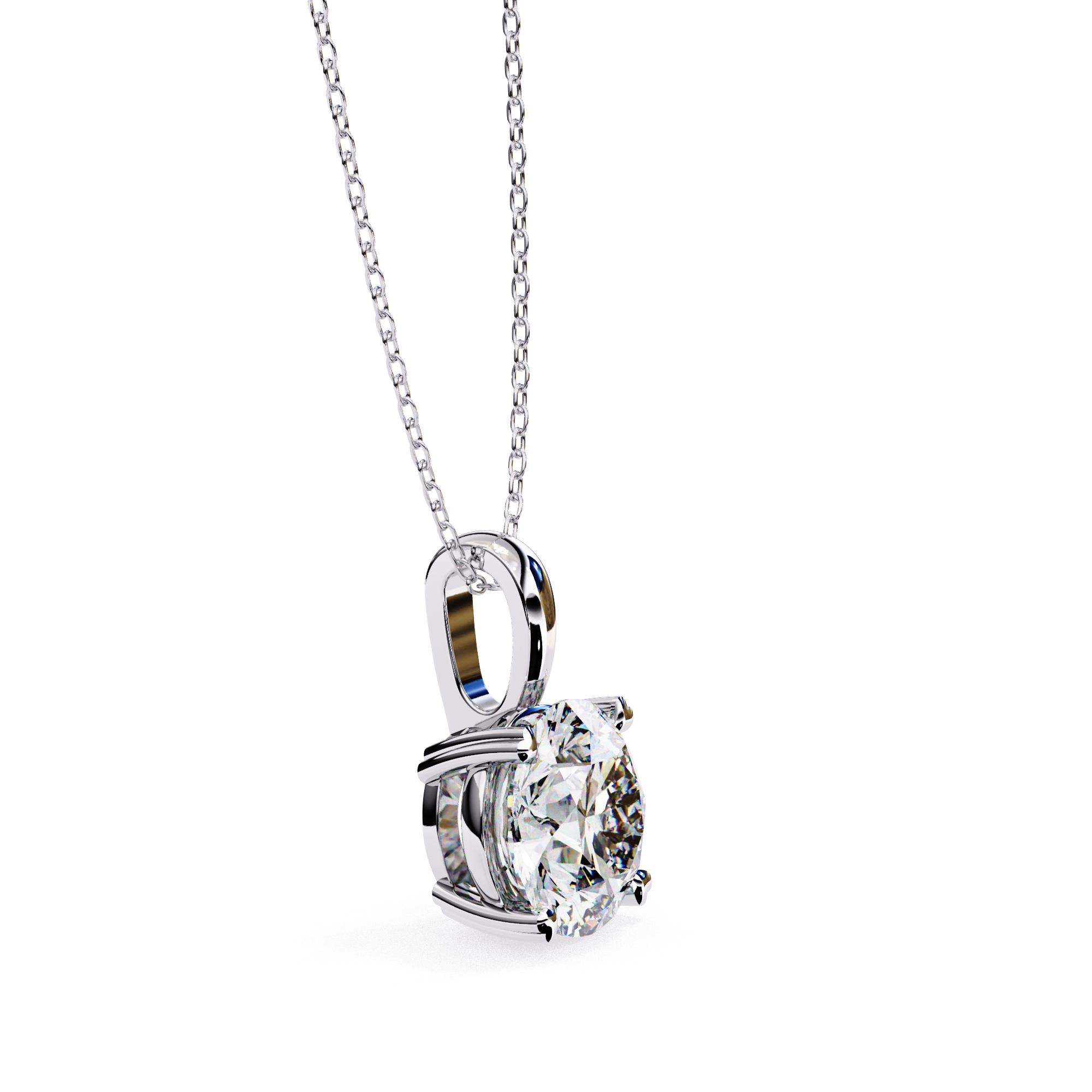 Diamond Solitaire Charm Pendant