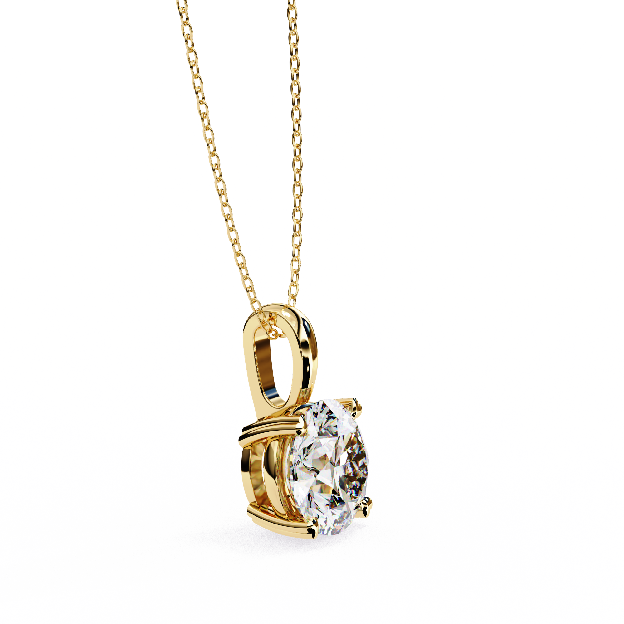 Diamond Solitaire Charm Pendant