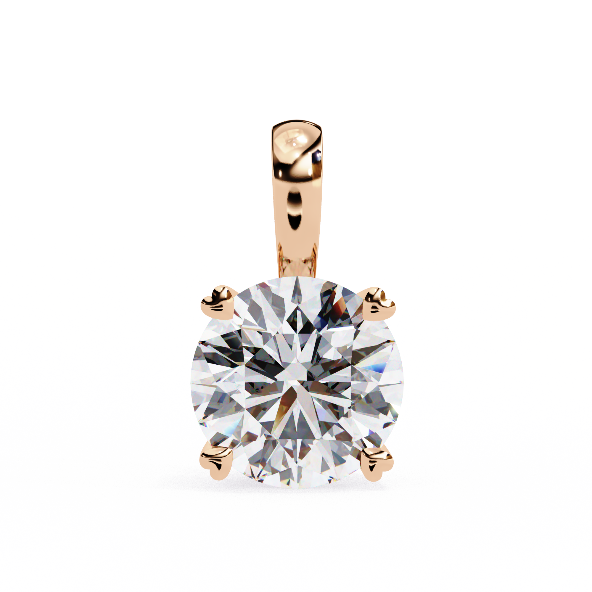 Diamond Solitaire Charm Pendant