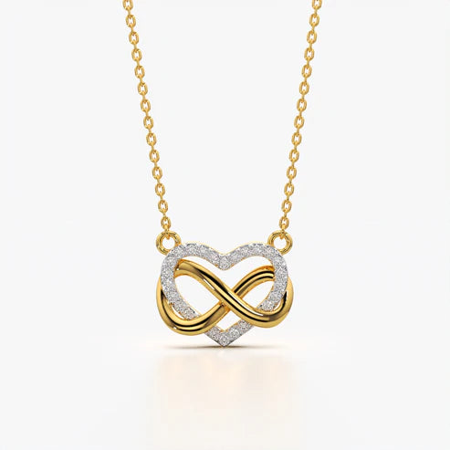 Infinity Heart Moissanite Pendant Necklace