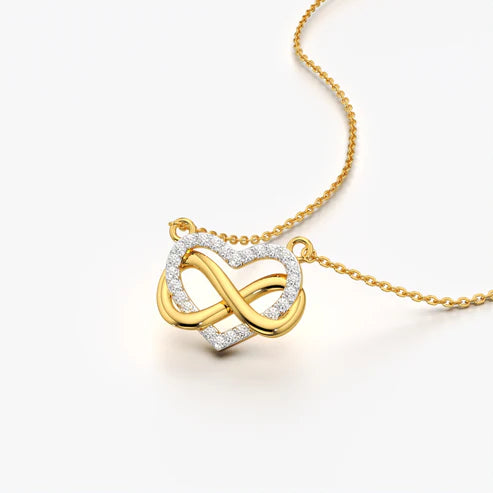 Infinity Heart Moissanite Pendant Necklace