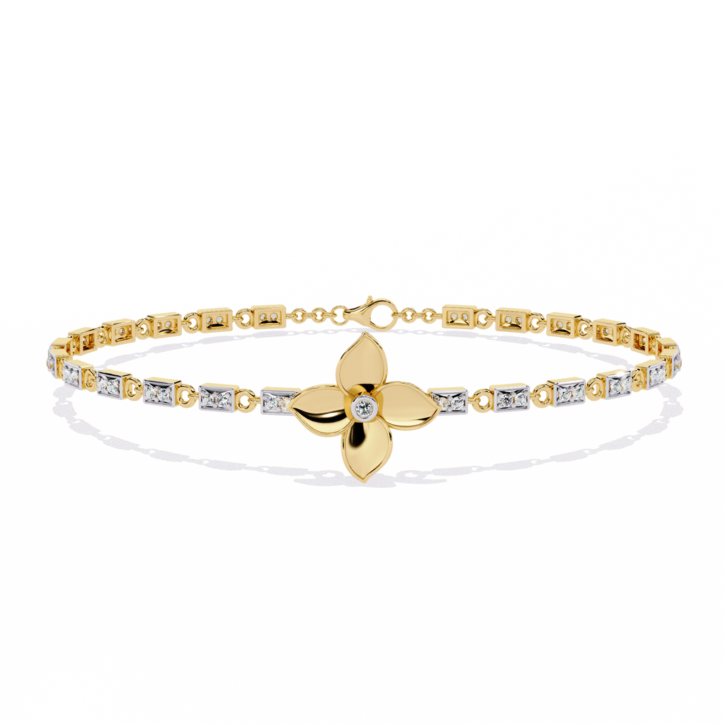 Floral Center Diamond Bracelet