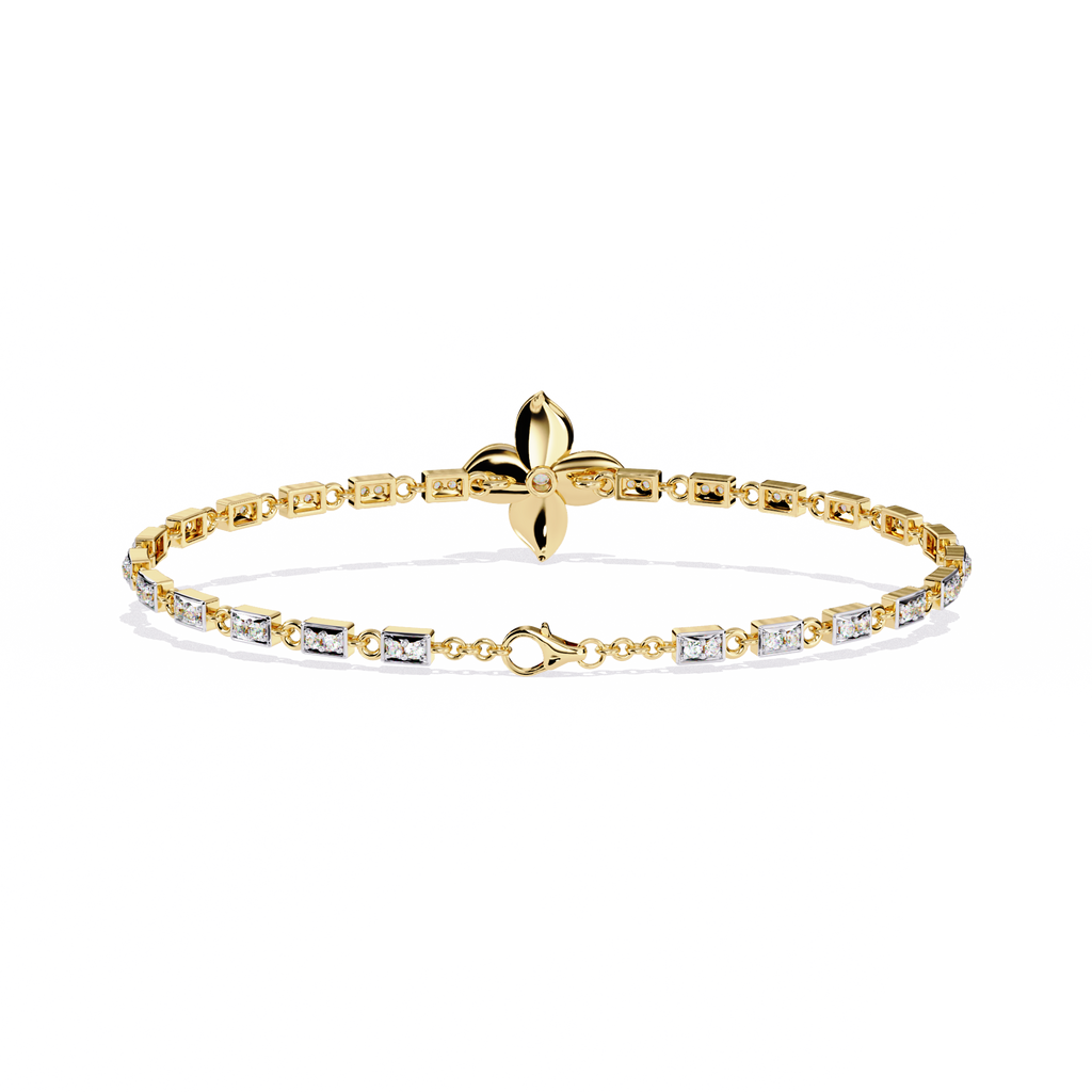 Floral Center Diamond Bracelet
