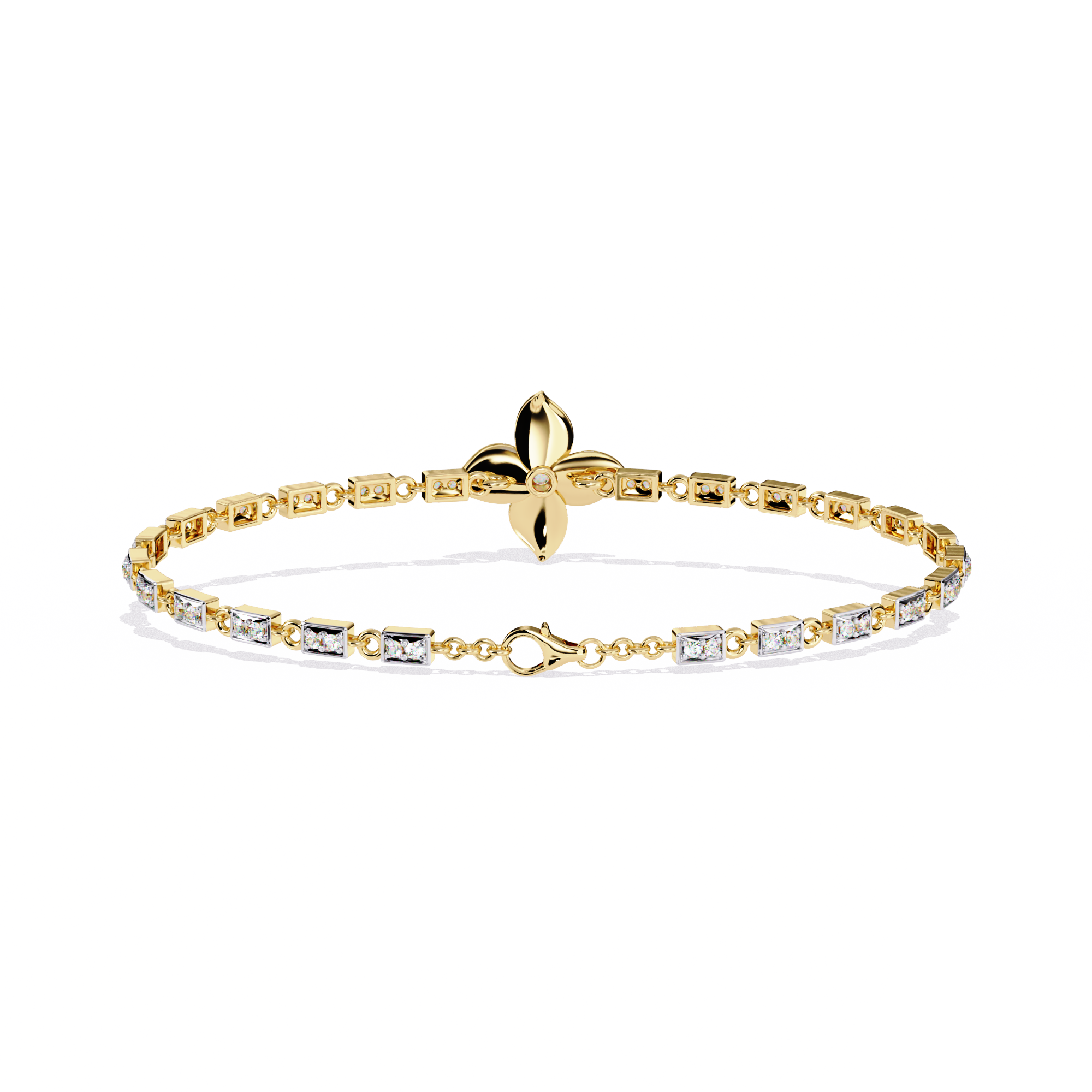 Floral Center Diamond Bracelet