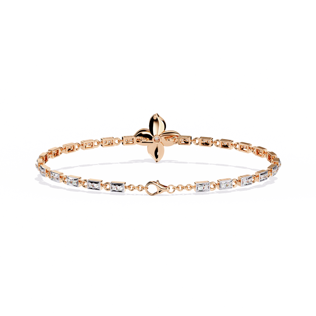 Floral Center Diamond Bracelet