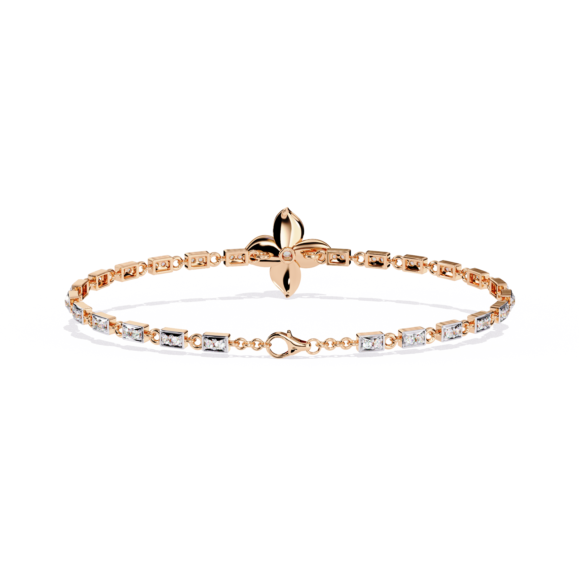 Floral Center Diamond Bracelet