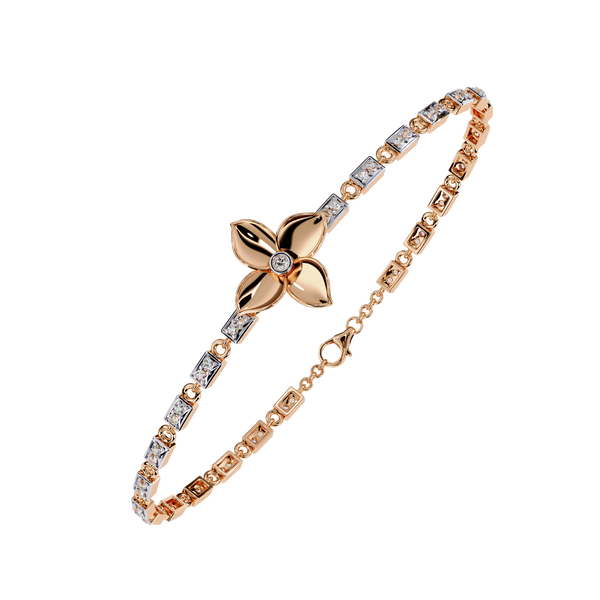 Floral Center Diamond Bracelet