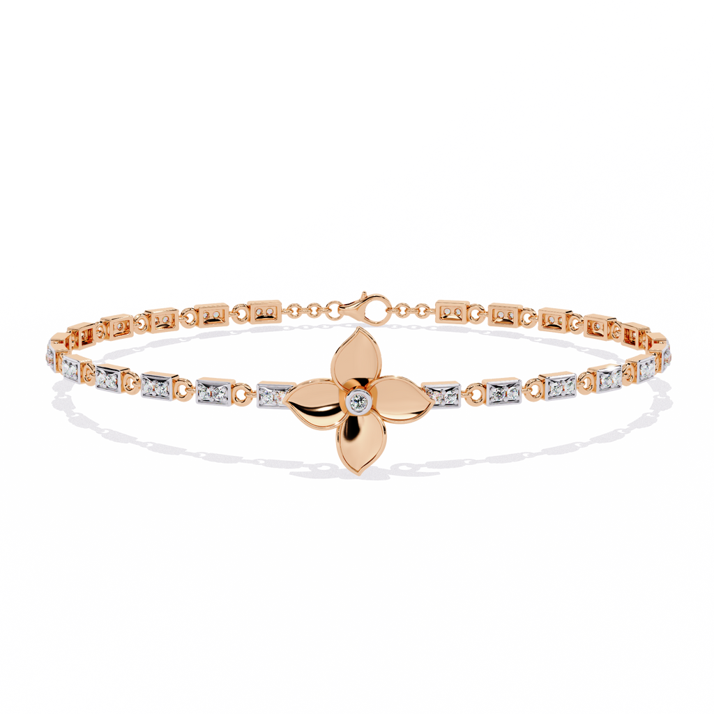 Floral Center Diamond Bracelet