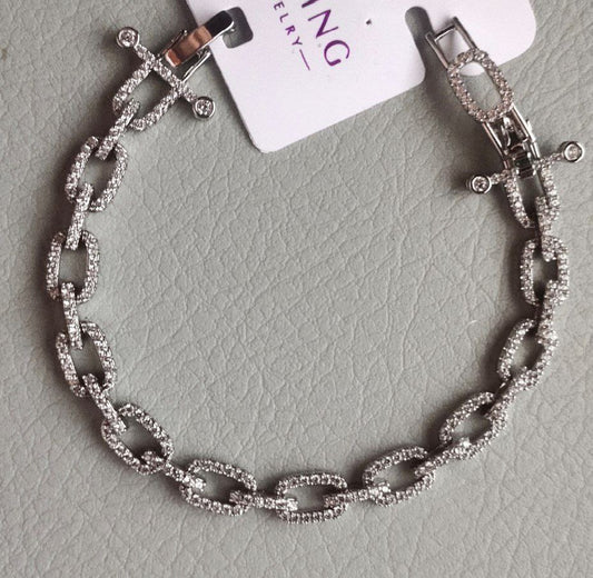 Silver / Gold / Rose gold Elegant Silver-Tone Chain Bracelet by Xuping Jewelry – Timeless Beauty & Sophistication