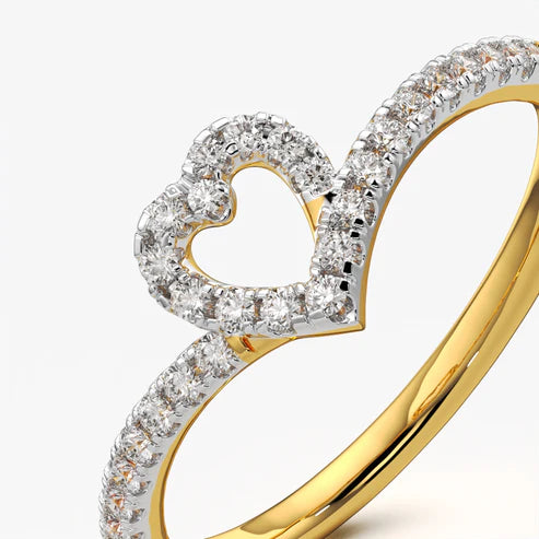 Open Heart Moissanite Pavé Band Ring