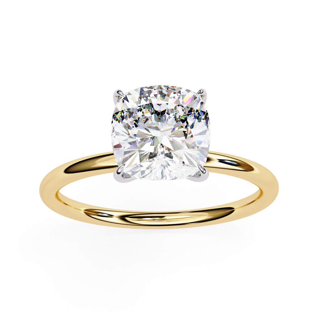 Golden Cushion Cut Ring