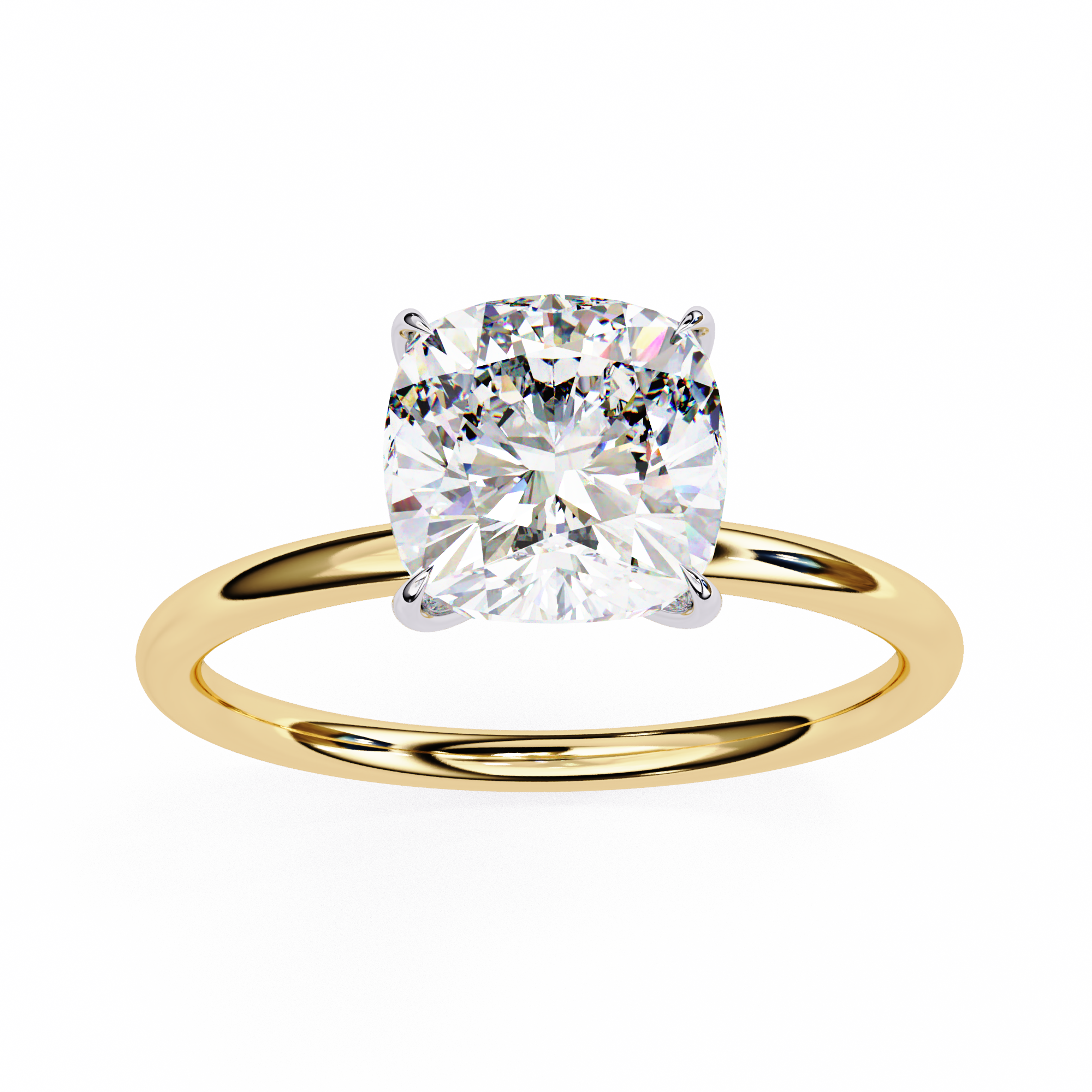 Golden Cushion Cut Ring