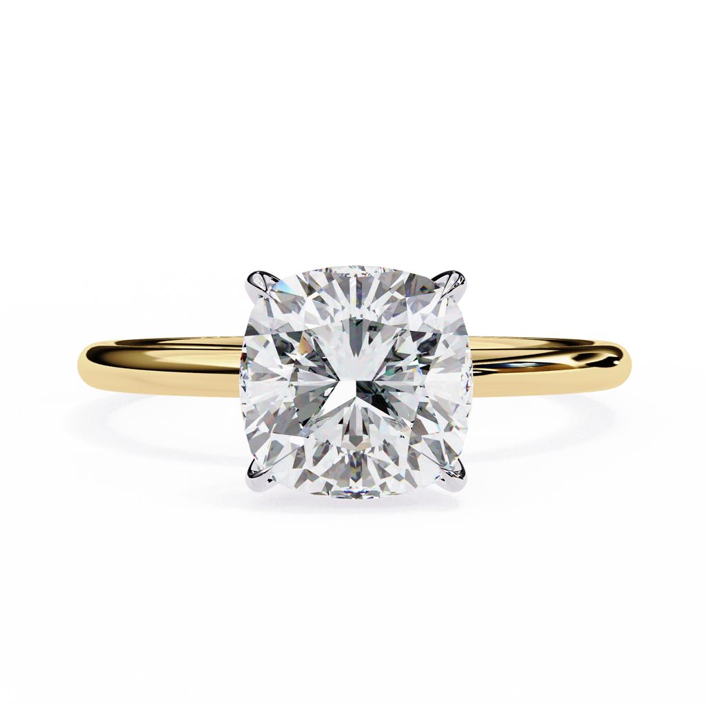 Golden Cushion Cut Ring