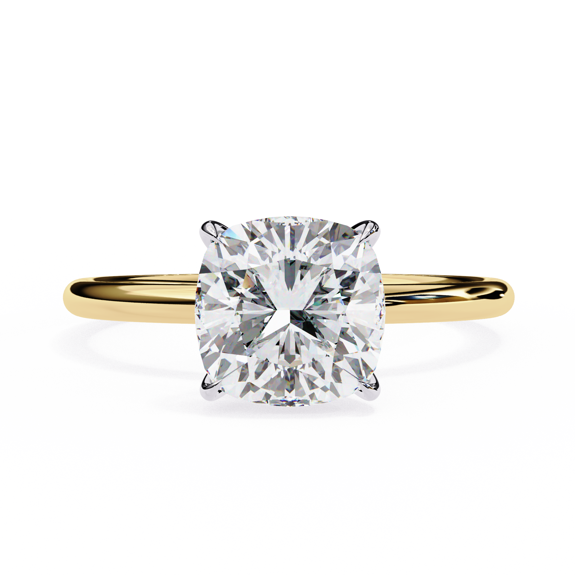 Golden Cushion Cut Ring
