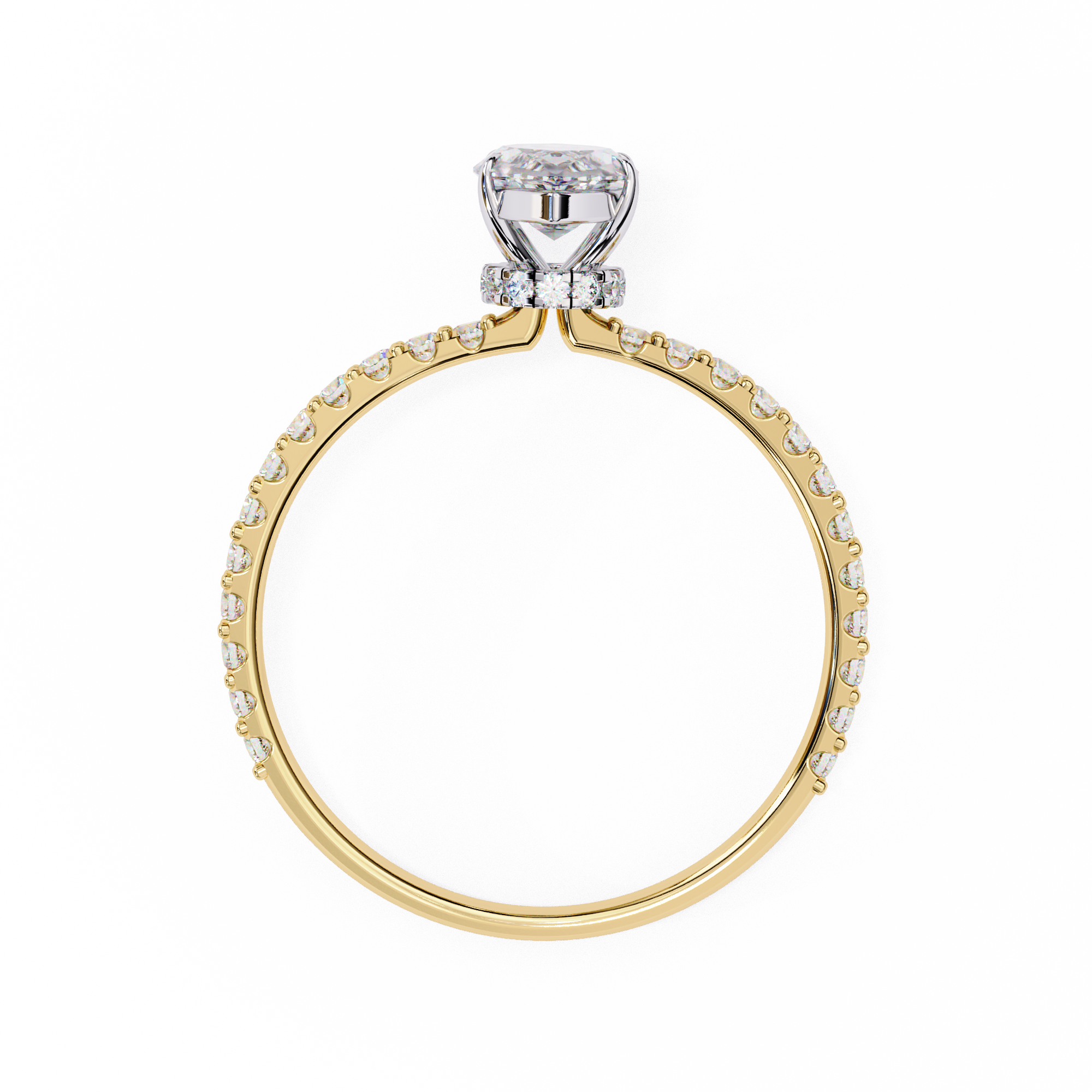 Golden Marquise Solitaire Band