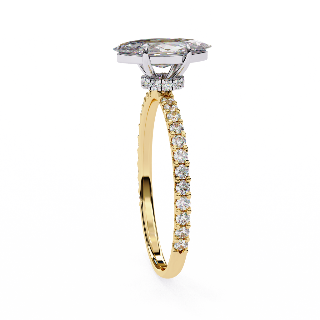 Golden Marquise Solitaire Band