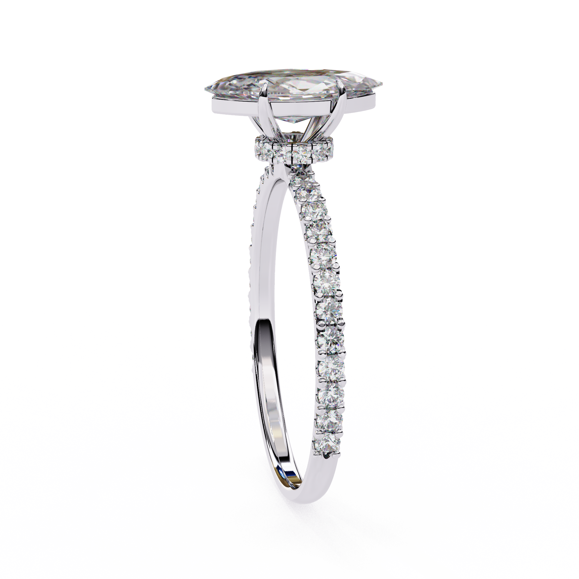 Golden Marquise Solitaire Band