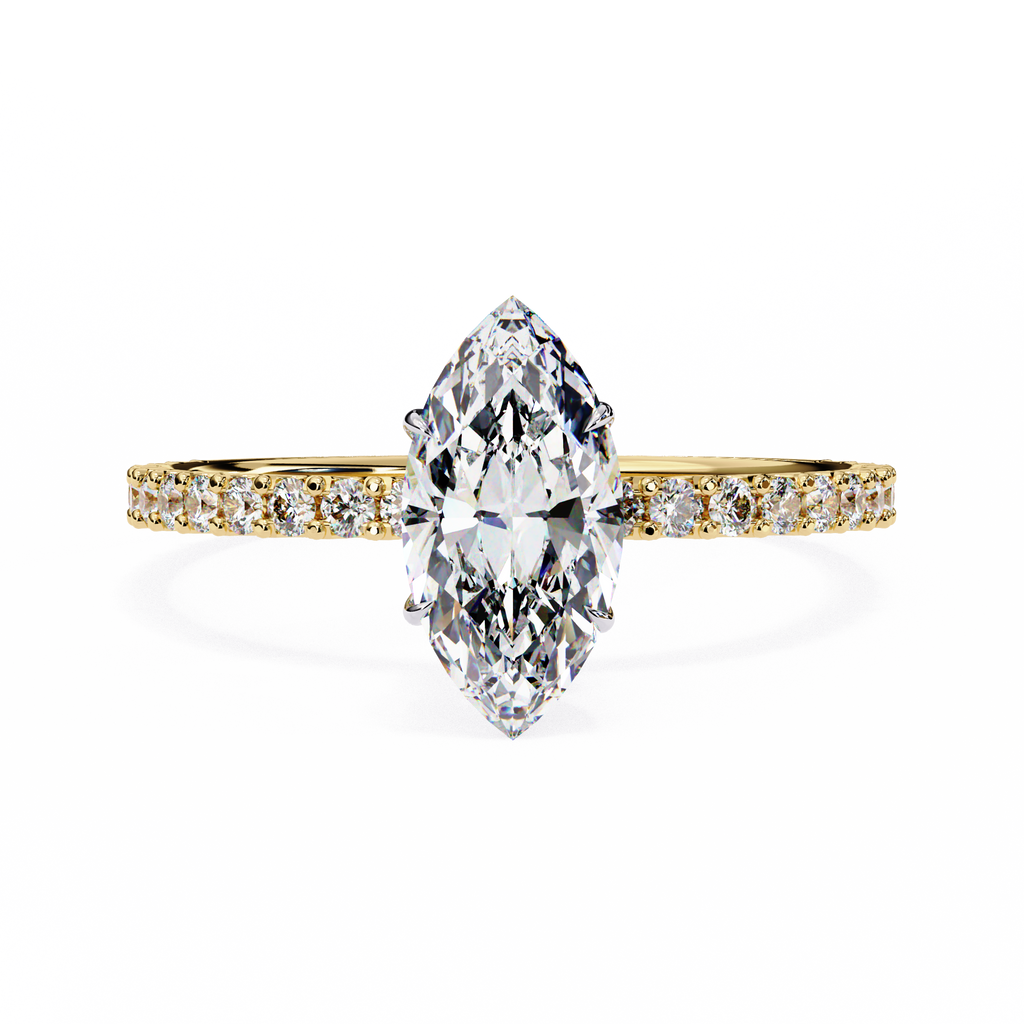 Golden Marquise Solitaire Band