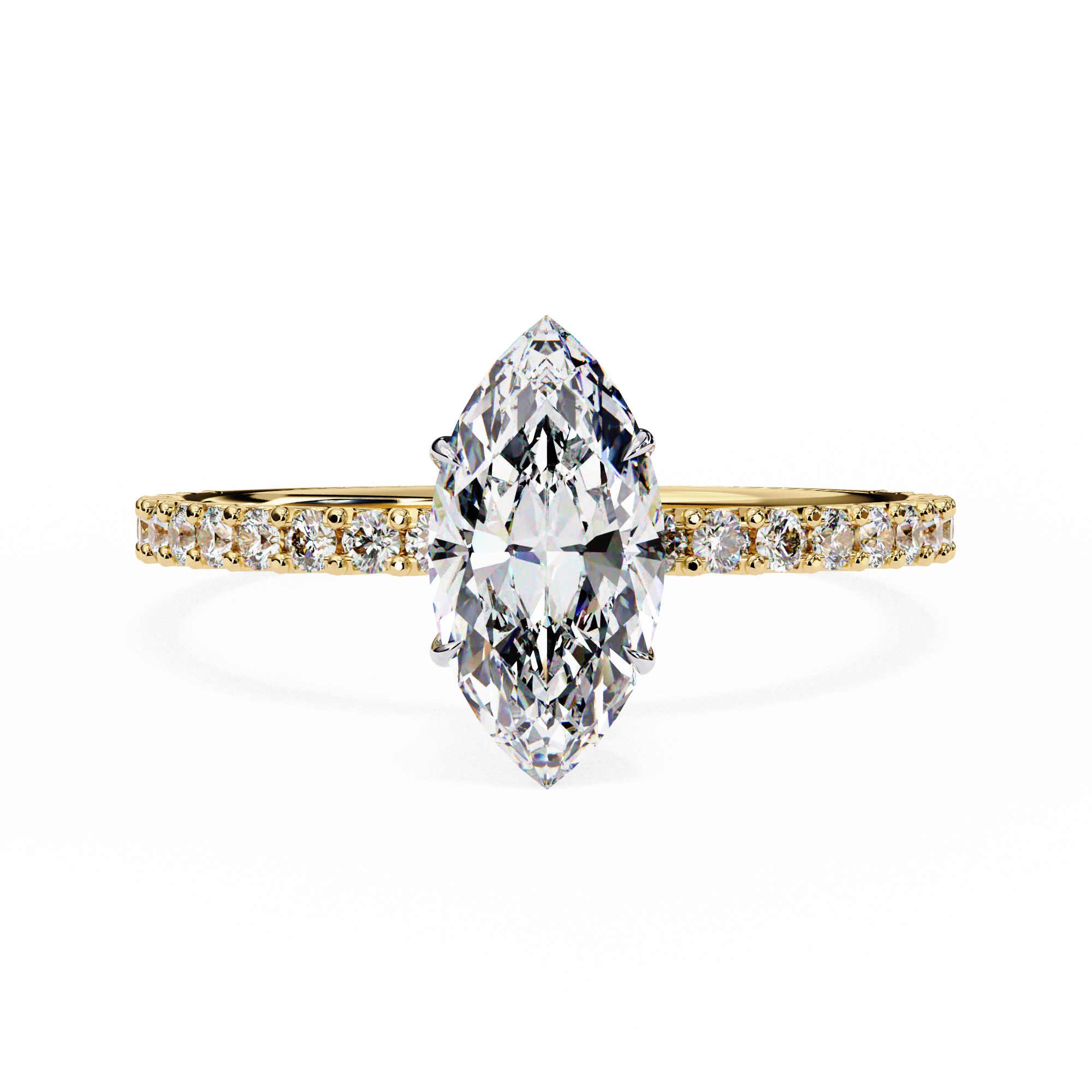 Golden Marquise Solitaire Band