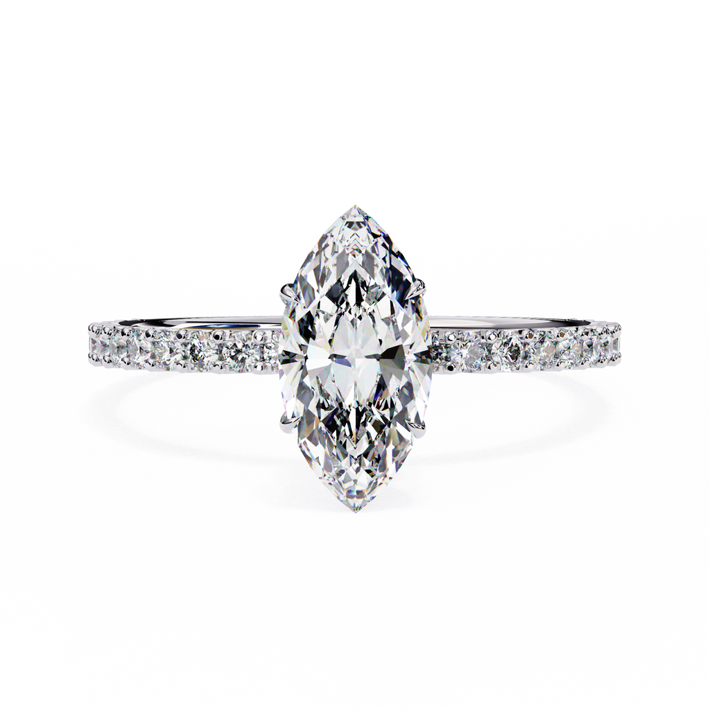 Golden Marquise Solitaire Band