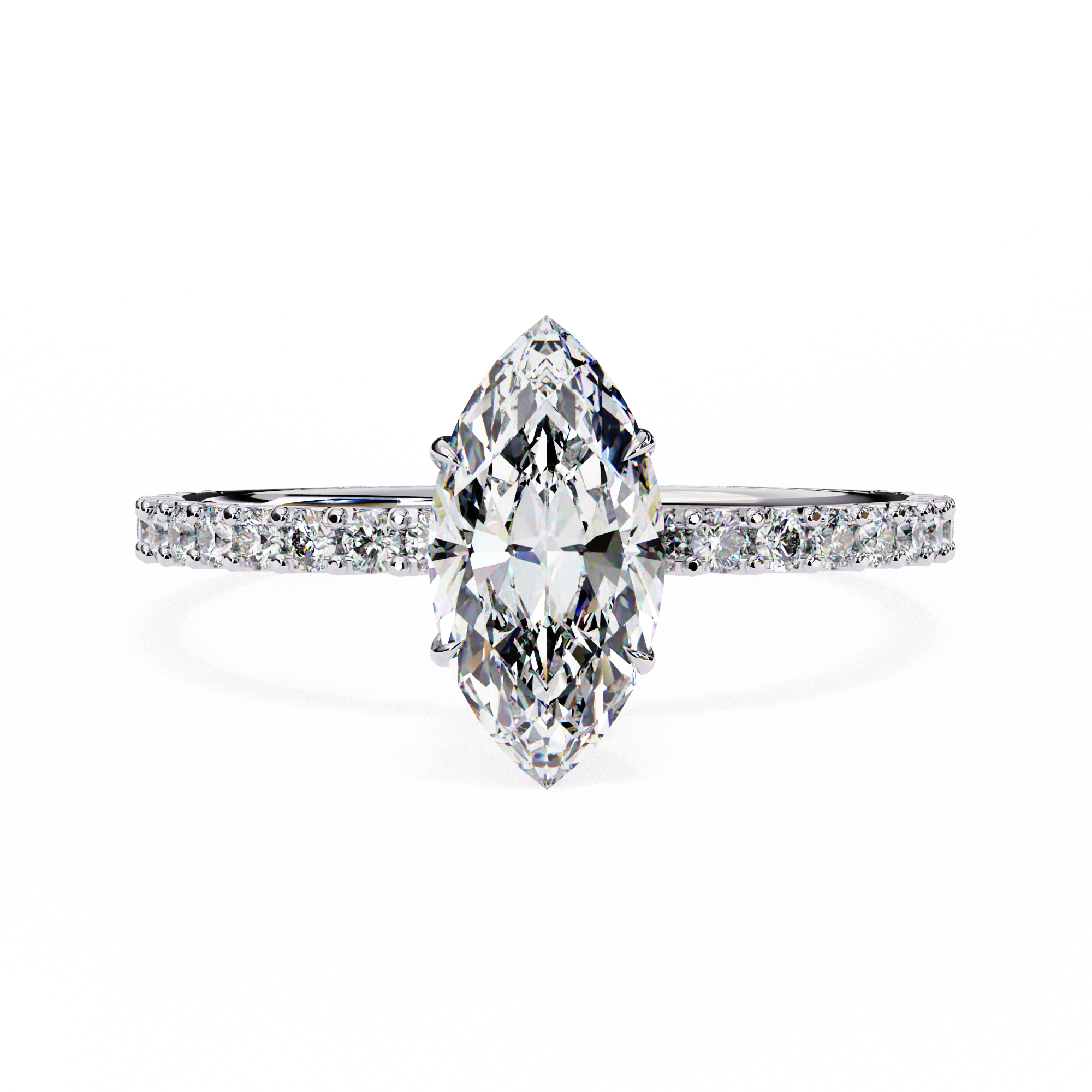 Golden Marquise Solitaire Band