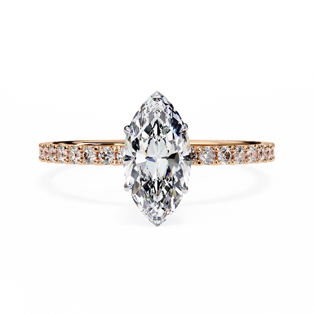 Golden Marquise Solitaire Band