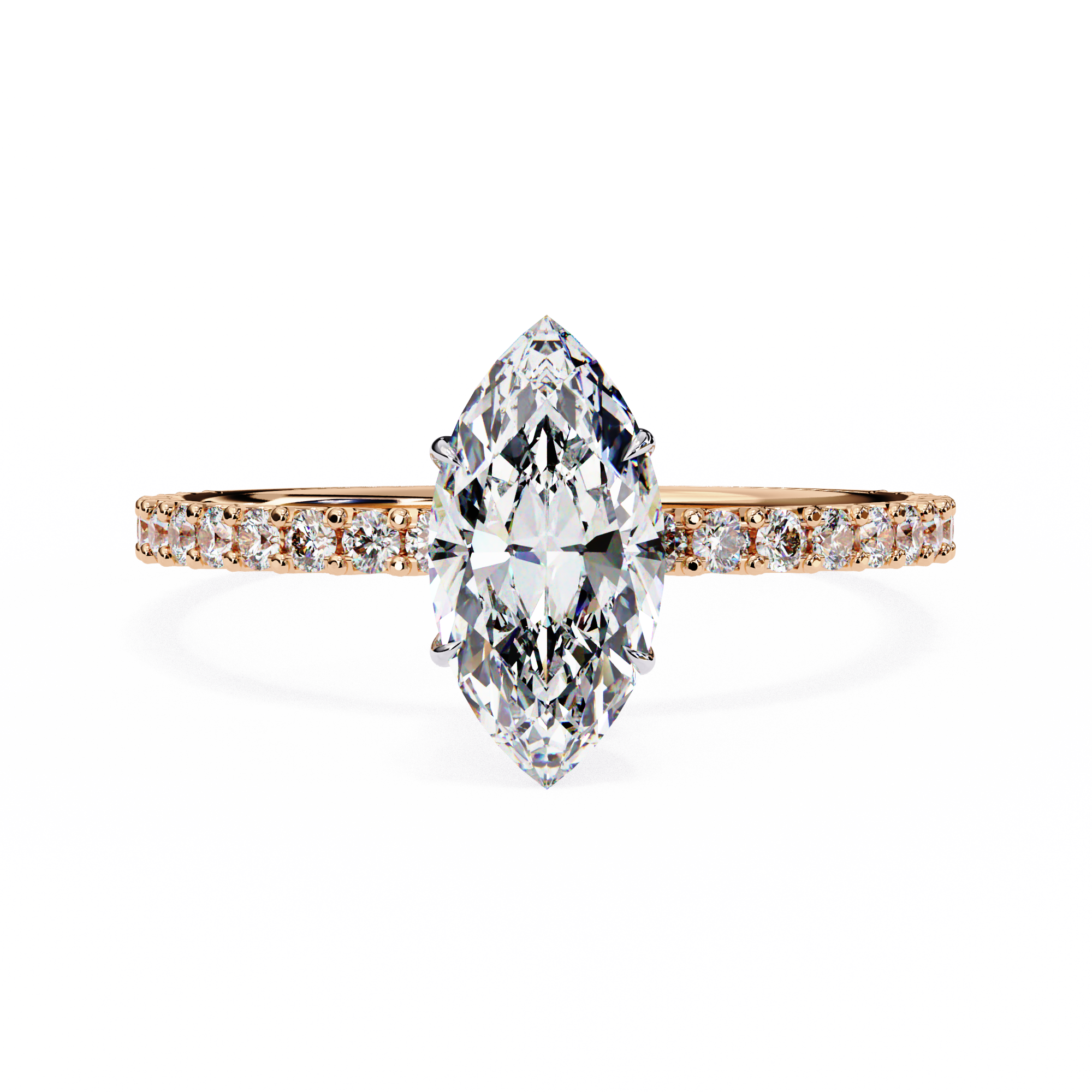 Golden Marquise Solitaire Band