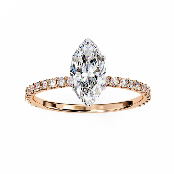 Golden Marquise Solitaire Band