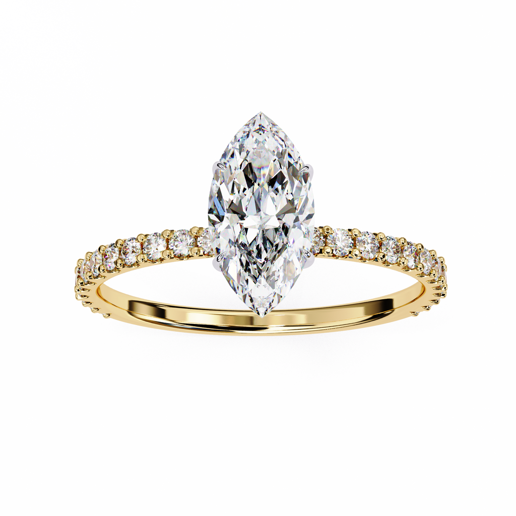 Golden Marquise Solitaire Band