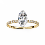 Golden Marquise Solitaire Band