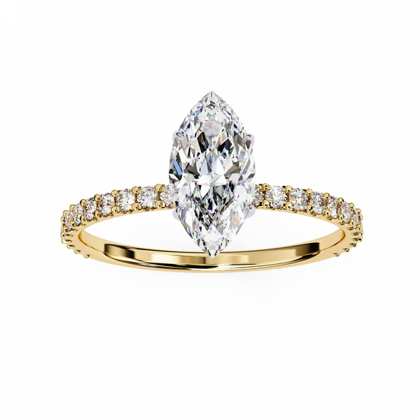 Golden Marquise Solitaire Band