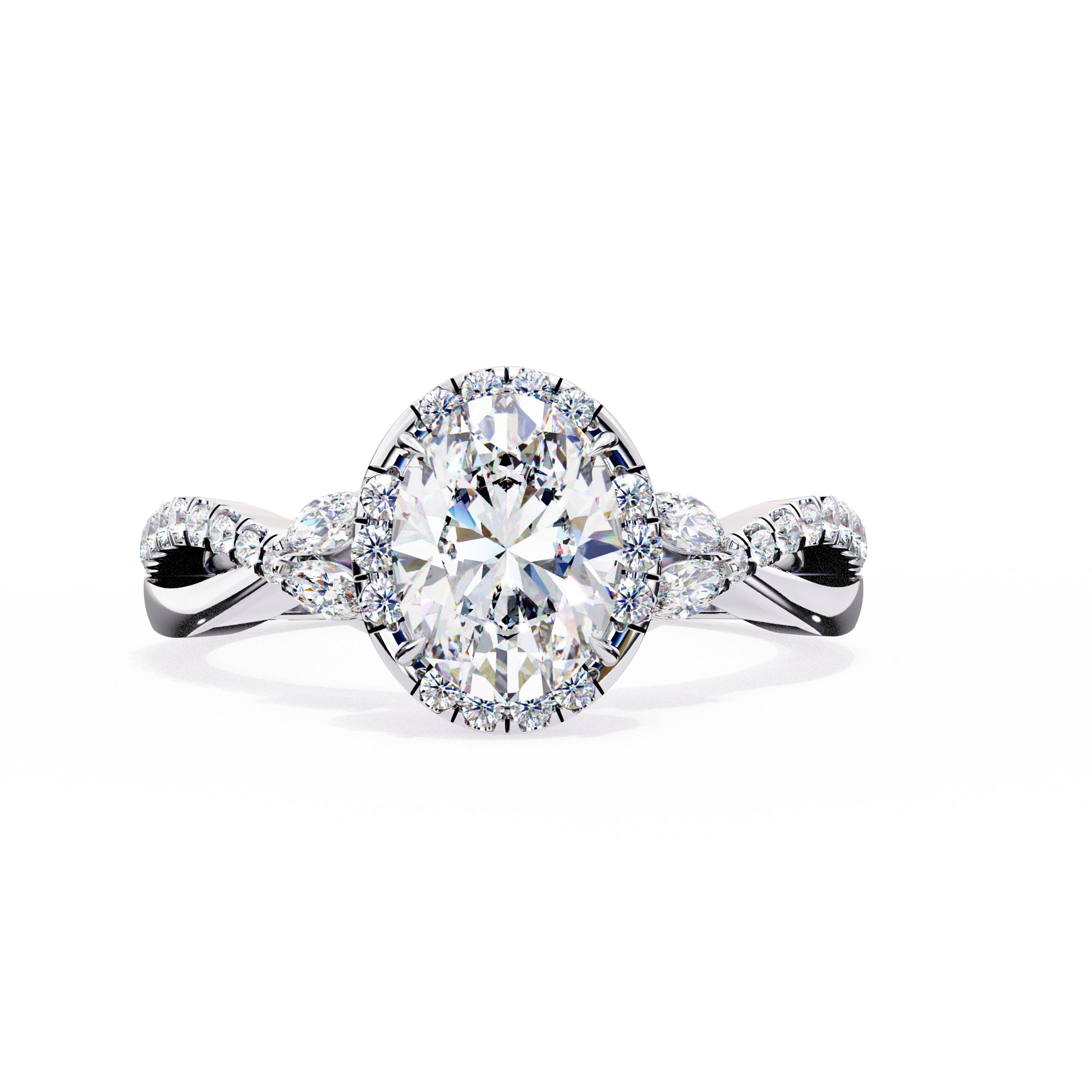 Twisted Pave Diamond Ring