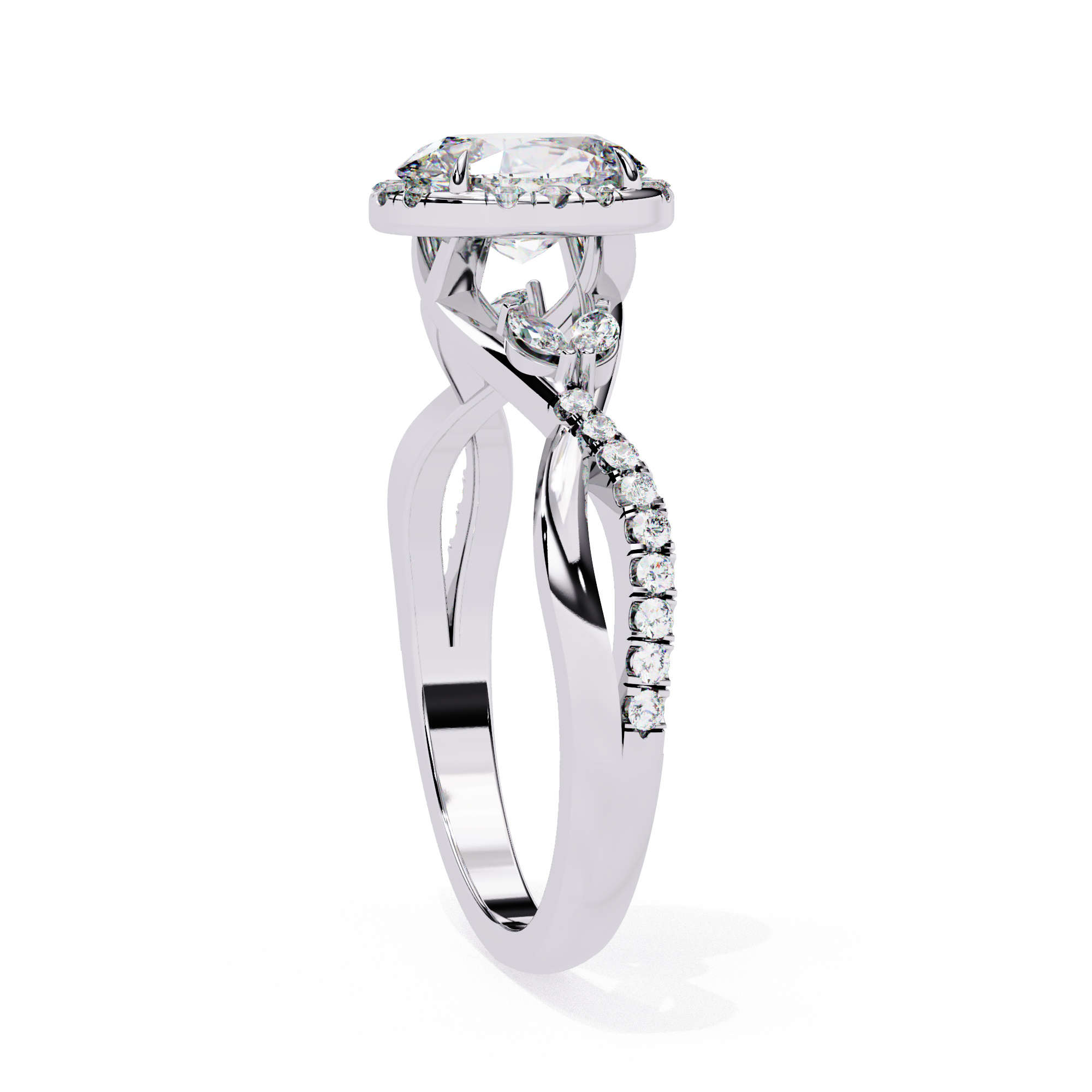 Twisted Pave Diamond Ring