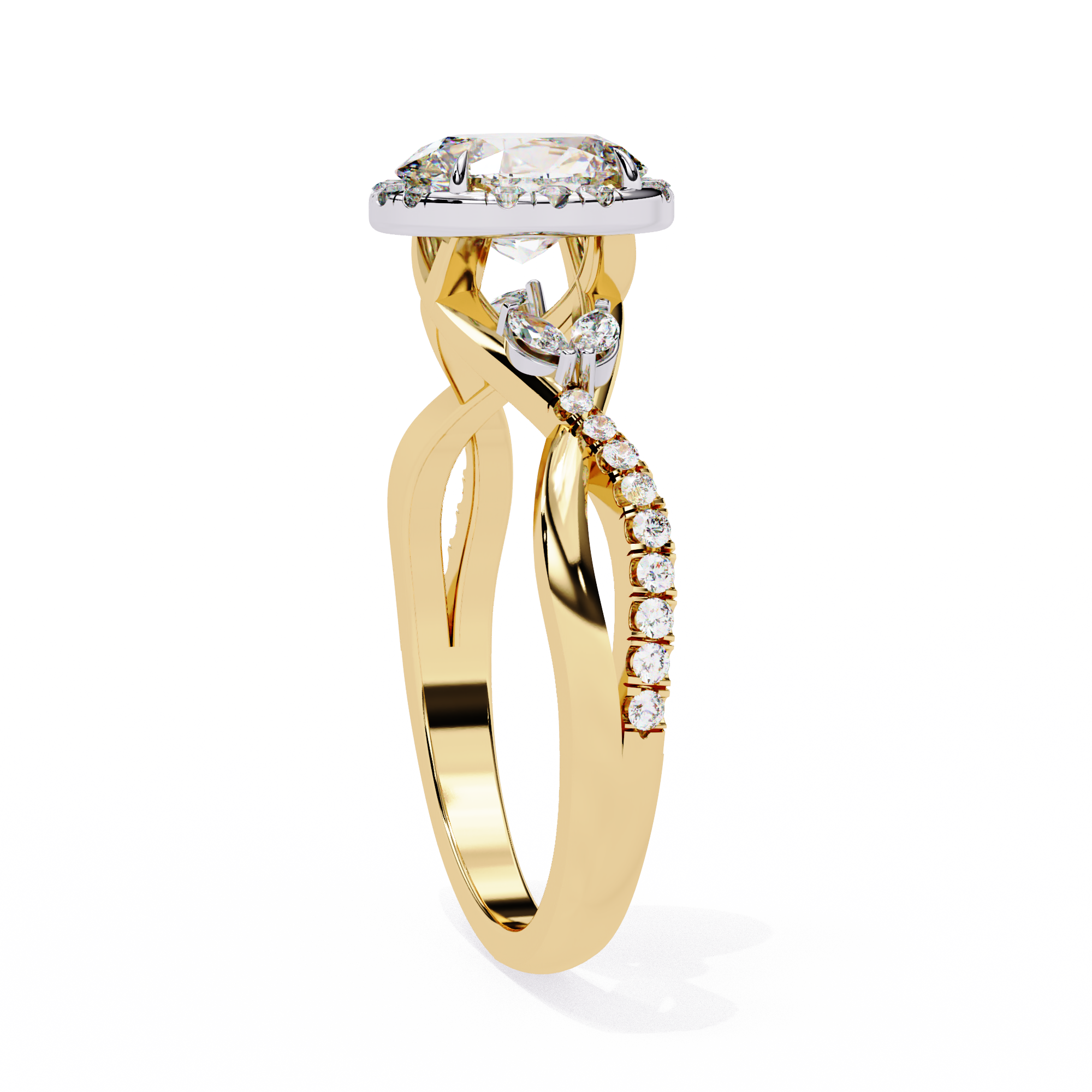Twisted Pave Diamond Ring